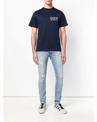 T-shirt à col rond imprimé bleu marine Golden Goose Deluxe Brand