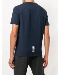 T-shirt à col rond imprimé bleu marine Ea7 Emporio Armani