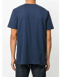 T-shirt à col rond imprimé bleu marine A.P.C.