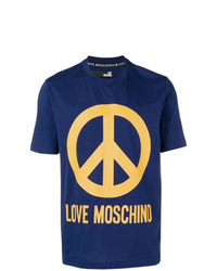 T-shirt à col rond imprimé bleu marine Love Moschino