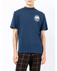 T-shirt à col rond imprimé bleu marine Anglozine