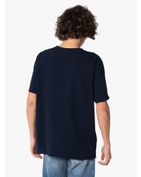 T-shirt à col rond imprimé bleu marine Saint Laurent