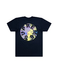 T-shirt à col rond imprimé bleu marine Supreme