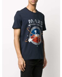 T-shirt à col rond imprimé bleu marine Alpha Industries