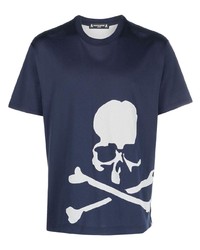 T-shirt à col rond imprimé bleu marine Mastermind Japan