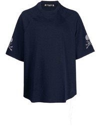 T-shirt à col rond imprimé bleu marine Mastermind World