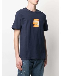 T-shirt à col rond imprimé bleu marine Stussy