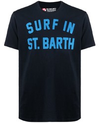 T-shirt à col rond imprimé bleu marine MC2 Saint Barth