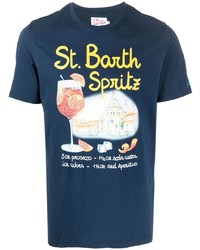 T-shirt à col rond imprimé bleu marine MC2 Saint Barth