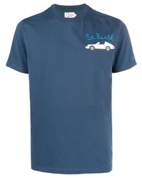 T-shirt à col rond imprimé bleu marine MC2 Saint Barth