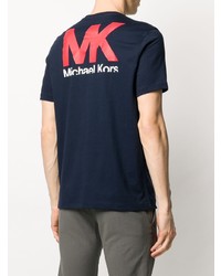 T-shirt à col rond imprimé bleu marine Michael Kors