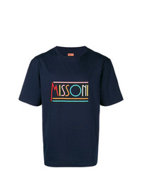 T-shirt à col rond imprimé bleu marine Missoni Mare