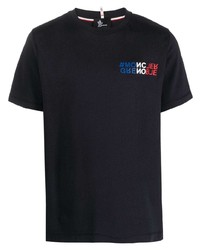 T-shirt à col rond imprimé bleu marine MONCLER GRENOBLE