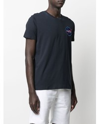 T-shirt à col rond imprimé bleu marine Alpha Industries