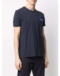 T-shirt à col rond imprimé bleu marine Alpha Industries