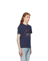 T-shirt à col rond imprimé bleu marine Kenzo