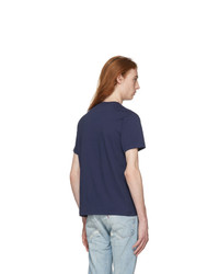 T-shirt à col rond imprimé bleu marine Kenzo