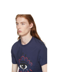 T-shirt à col rond imprimé bleu marine Kenzo