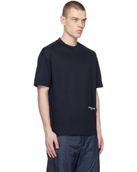 T-shirt à col rond imprimé bleu marine Emporio Armani