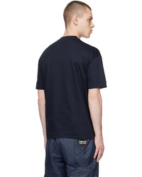 T-shirt à col rond imprimé bleu marine Emporio Armani