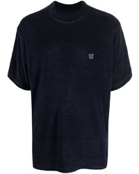 T-shirt à col rond imprimé bleu marine Needles