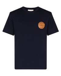 T-shirt à col rond imprimé bleu marine Nicholas Daley