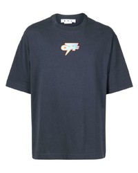 T-shirt à col rond imprimé bleu marine Off-White