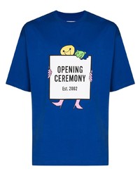 T-shirt à col rond imprimé bleu marine Opening Ceremony