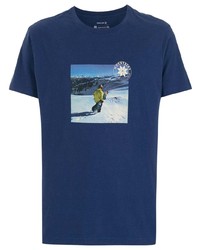 T-shirt à col rond imprimé bleu marine OSKLEN