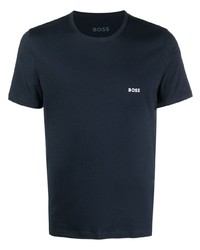 T-shirt à col rond imprimé bleu marine BOSS