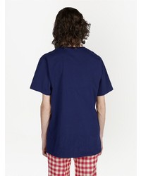 T-shirt à col rond imprimé bleu marine Gucci