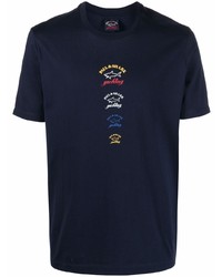 T-shirt à col rond imprimé bleu marine Paul & Shark