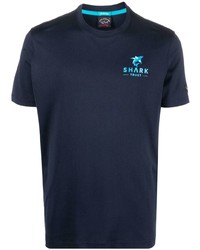 T-shirt à col rond imprimé bleu marine Paul & Shark