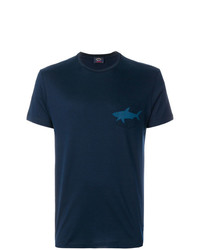 T-shirt à col rond imprimé bleu marine Paul & Shark