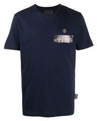 T-shirt à col rond imprimé bleu marine Philipp Plein