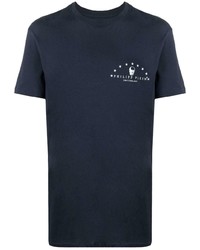 T-shirt à col rond imprimé bleu marine Philipp Plein