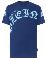 T-shirt à col rond imprimé bleu marine Philipp Plein