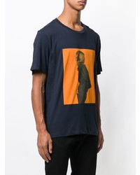 T-shirt à col rond imprimé bleu marine Calvin Klein Jeans