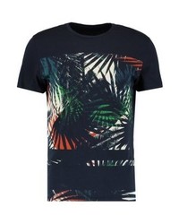 T-shirt à col rond imprimé bleu marine Pier One