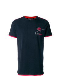 T-shirt à col rond imprimé bleu marine Plein Sport