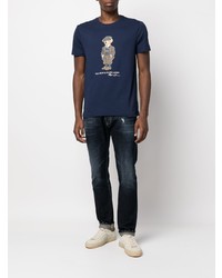 T-shirt à col rond imprimé bleu marine Polo Ralph Lauren