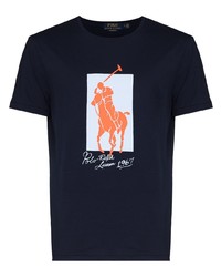 T-shirt à col rond imprimé bleu marine Polo Ralph Lauren