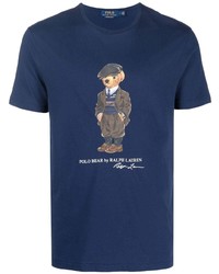 T-shirt à col rond imprimé bleu marine Polo Ralph Lauren