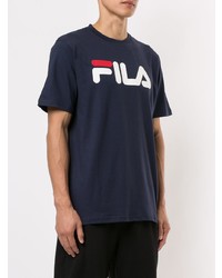 T-shirt à col rond imprimé bleu marine Fila