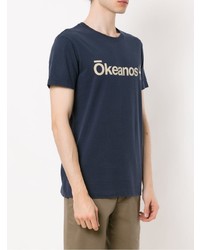 T-shirt à col rond imprimé bleu marine OSKLEN