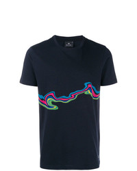 T-shirt à col rond imprimé bleu marine Ps By Paul Smith