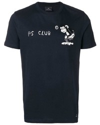 T-shirt à col rond imprimé bleu marine PS Paul Smith