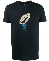 T-shirt à col rond imprimé bleu marine PS Paul Smith