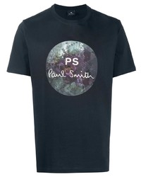 T-shirt à col rond imprimé bleu marine PS Paul Smith