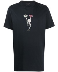 T-shirt à col rond imprimé bleu marine PS Paul Smith